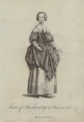 Traje de la Esposa de un Comerciante de París en 1640